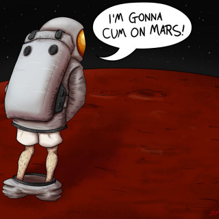 an astronaut has an orgasm on Mars ~ art by Sauce