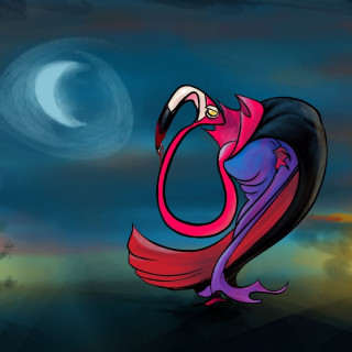 vampire flamingo ~ art by For The Love