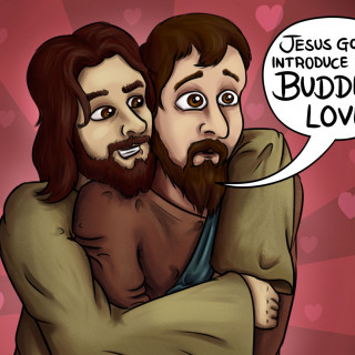 Jesus gonna introduce you to Buddhist Love ~ art by Sauce