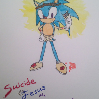 Suicide Jesus the Hedgehog ~ art by Missy