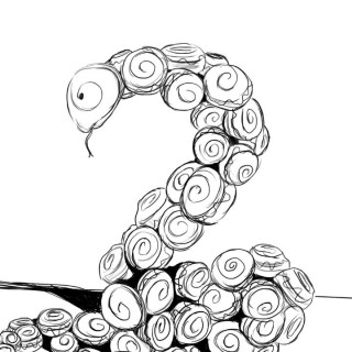 Cinnabon Snake ~ art by Amelia Blank