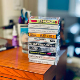 a stack of tapes, with Audio Garbage on top