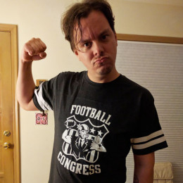 Lemon is wearing a football congress jersey and he's gonna punch you